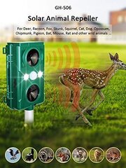 Ultraskaņas un skaņas dzīvnieku atbaidītājs ar saules baterijām, taimeri un kustības sensoru ZKnen cena un informācija | Dzīvnieku atbaidīšanas līdzekļi | 220.lv