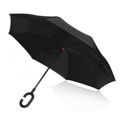 PLATINET lietussargs ar C formas rokturi, melns cena un informācija | Lietussargi sievietēm | 220.lv