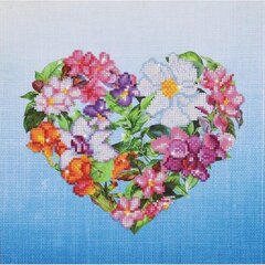 Dimantu mozaīka Flowery Heart, 37x37 cena un informācija | Dimantu mozaīkas | 220.lv