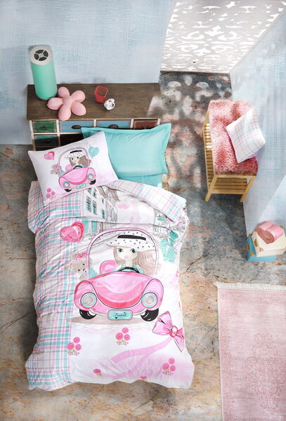 Bērnu gultas veļas komplekts Paris Love, 160x220, 3 daļas