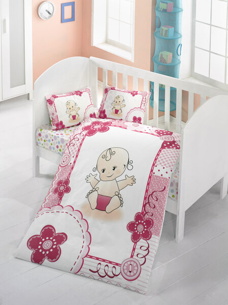 Bērnu gultas veļas komplekts Baby, 4 daļas cena un informācija | Bērnu gultas veļa | 220.lv