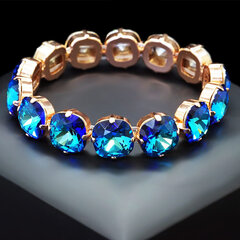 Rokassprādze sievietēm DiamondSky Glare Bermuda Blue ar Swarovski pērlītēm cena un informācija | Rokassprādzes | 220.lv