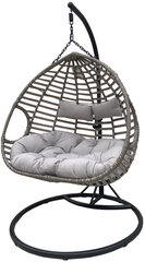 Divvietīgs piekaramais krēsls Saska Garden Duet Luxe, pelēks cena un informācija | Dārza krēsli | 220.lv