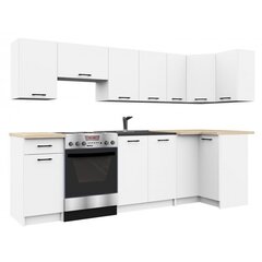 Virtuves skapīšu komplekts NORE Oliwia 3 m, balts cena un informācija | Virtuves komplekti | 220.lv