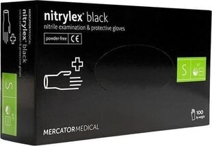 Vienreizlietojami, melni nitrila cimdi Mercator Nitrylex Black, S izmērs, 100 gab. cena un informācija | Pirmā palīdzība | 220.lv