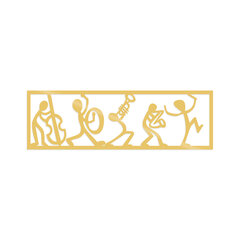 Metāla sienas dekorācija Musicians Gold, 60x19 cm cena un informācija | Interjera priekšmeti | 220.lv