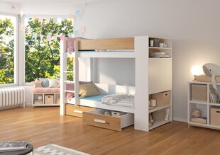 Gulta ADRK Furniture Garet 80x180cm, balta/brūna cena un informācija | Bērnu gultas | 220.lv
