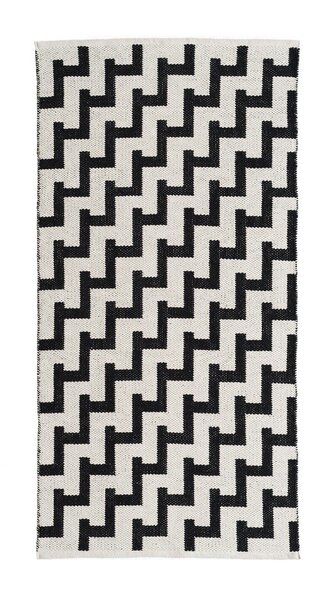 KOODI kokvilnas paklājs Porras, melns/balts, 140 x 200 cm cena un informācija | Paklāji | 220.lv