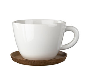 Rörstrand Höganäs Keramik tējas tase ar koka paliktni 50 cl, baltā krāsā cena un informācija | Glāzes, krūzes, karafes | 220.lv