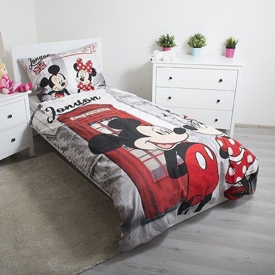 Gultas veļas komplekts Minnie & Mickey 140 x 200 cm + spilvendrāna 70 x 90 cm cena