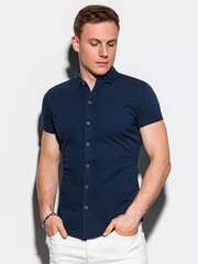 Vīriešu krekls ar īsām piedurknēm Ombre K541, zils cena un informācija | Vīriešu krekli | 220.lv