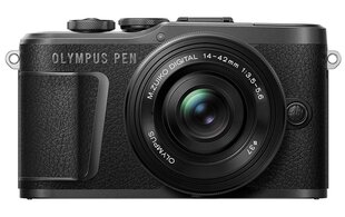 Olympus PEN E-PL10 + ED 14-42mm EZ PANCAKE (Black) cena un informācija | Digitālās fotokameras | 220.lv