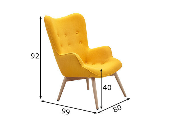 Atzveltnes krēsls, dzeltens cena