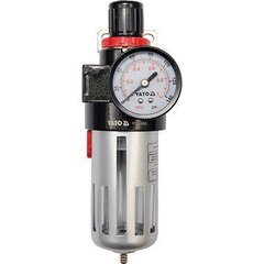 Ūdens filtrs - separators ar manometru, 0,93mPa, 1/2 , YATO cena un informācija | Ūdens attīrīšanas sistēmas un filtri | 220.lv