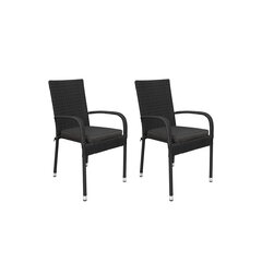 Dārza krēslu komplekts Jamaika ar spilveniem, 2 gab., melns cena un informācija | Dārza krēsli | 220.lv