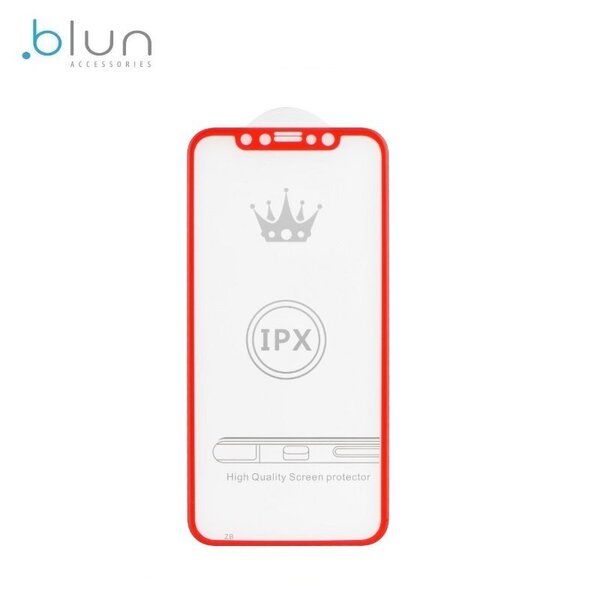 Blun 3D Ekstra līpīgs pilnas virsmas līmējāms 0.3mm rūdīts aizsargstikls no iekārtas malas līdz malai priekš Apple iPhone X / XS Full Face Sarkans