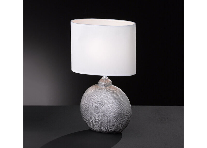 Galda lampa Foro, hroma toņa/balta, 40 W cena un informācija | Galda lampas | 220.lv