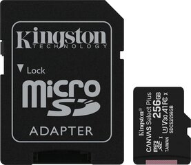 Kingston Canvas Select Plus UHS-I 256 GB cena un informācija | Atmiņas kartes fotokamerām | 220.lv