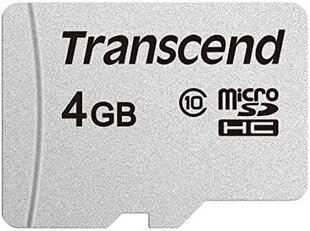 MEMORY MICRO SDHC 4GB/CLASS10 TS4GUSD300S TRANSCEND cena un informācija | Atmiņas kartes mobilajiem telefoniem | 220.lv