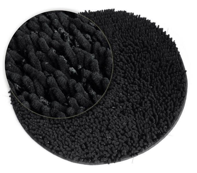 SALSA round Ø 60 black, mikrošķiedras paklājs cena un informācija | Vannas istabas aksesuāri | 220.lv