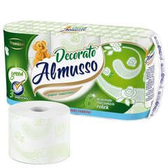 Almusso DECORATO x6 tualetes papīrs BALTS 3k., 22 m, 6 gab. (6/216) cena un informācija | Tualetes papīrs, papīra dvieļi | 220.lv