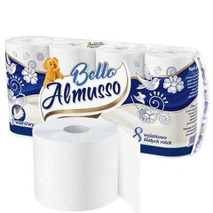 Almusso BELLO x8 tualetes papīrs BALTS 3 kārtas, 15 m, 8 gab. (5/240) cena un informācija | Tualetes papīrs, papīra dvieļi | 220.lv