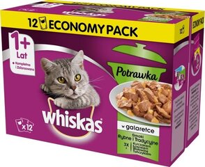 Whiskas konservu komplekts pieaugušiem kaķiem, 12x85 g cena un informācija | Konservi kaķiem | 220.lv