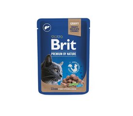Brit Premium By Nature Konservi Sterilizētiem Kaķiem Liver For Sterilised 100g cena un informācija | Konservi kaķiem | 220.lv