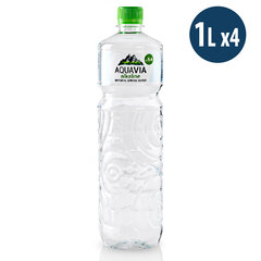 Dabiski sārmains (pH 9,4) avota ūdens Aquavia, 1 L x 4 cena un informācija | Ūdens | 220.lv
