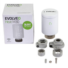EVOLVEO Heat M30 viedā termostata galva radiatoram ar LED, skārienu, savienojama ar dažādām sistēmām HUB, Google, Alexa, RA, RAV, RAVL. cena un informācija | Taimeri, termostati | 220.lv
