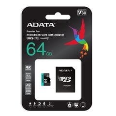 ADATA AUSDX64GUI3V30SA2-RA1 cena un informācija | Atmiņas kartes mobilajiem telefoniem | 220.lv