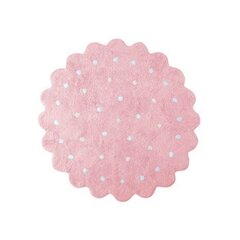 Mazgājams kokvilnas paklājs Little Biscuit Pink Ø140cm cena un informācija | Paklāji | 220.lv