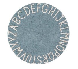 Mazgājams kokvilnas paklājs Round ABC Vintage Blue-Natural Ø150cm cena un informācija | Paklāji | 220.lv