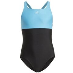 Meiteņu peldkostīms Adidas Girls Colorblock 3S Swimsuit Jr. GQ1146, melns cena un informācija | Meiteņu peldkostīmi | 220.lv
