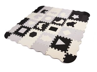 36 gabalu paklājs - puzle, 143x143 cm, melnbalta cena un informācija | 36 gabalu paklājs - puzle, 143x143 cm, melnbalta | 220.lv
