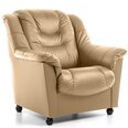 Atzveltnes krēsls Mann, pārklāts ar ādu, Tugitool Mann, kaetud nahaga - beež 5130, musta värvi jalad