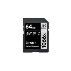 Lexar Professional 1066x SDXC UHS-I SDXC, 64 GB, Silver, Class 10, U3, V30, 70 MB cena un informācija | Atmiņas kartes mobilajiem telefoniem | 220.lv