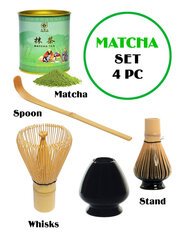 MATCHA KOMPLEKTS, MATCHA tea 80g + Whisks (slotiņa) + spoon (karotīte) + Stand (turētājs) cena un informācija | Tēja | 220.lv