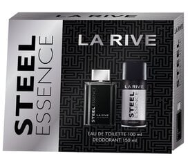 Komplekts La Rive Steel Essence: EDT vīriešiem 100 ml + dezodorants 150 ml cena un informācija | Vīriešu smaržas | 220.lv