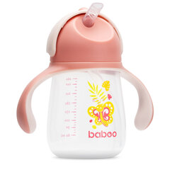 Baboo ūdens pudele ar silikona salmiņu, 260 ml, 9+ mēnešu vecumam, Butterfly cena un informācija | Bērnu pudelītes un to aksesuāri | 220.lv