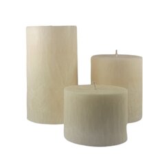 Palmu vaska cilindrs 9,5x7 cm.krēmkrāsas cena un informācija | Sveces un svečturi | 220.lv