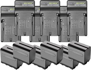 Baterijas Neewer NP-F550, 6 vienības ar lādētāju cena un informācija | Apgaismojums fotografēšanai | 220.lv