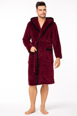 Vīriešu halāts ar kapuci ENVIE GENTLEMAN (Bordo, melnā krāsā) cena un informācija | Vīriešu halāti, pidžamas | 220.lv