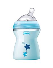 Pudelīte Chicco Natural Feeling 250 ml, zila, 2+ mēn. cena un informācija | Bērnu pudelītes un to aksesuāri | 220.lv