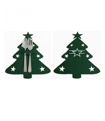 Galda piederumu paliktnis - Ziemassvētku dekorācija, zaļš cena un informācija | Ziemassvētku dekorācijas | 220.lv