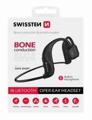 Swissten Bluetooth Bone Conduction Austiņas Melnas cena un informācija | Bezvadu garnitūra | 220.lv