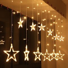 LED lampiņu aizkars &quot;Zvaigznes&quot; cena un informācija | Ziemassvētku lampiņas, LED virtenes | 220.lv