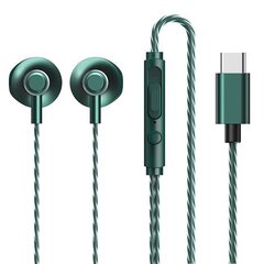 REMAX in-ear austiņas USB-C tipa ar tālvadības pulti zaļā krāsā (RM-711a Tarnish) cena un informācija | Bezvadu garnitūra | 220.lv