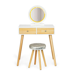 Tualetes galds ar krēslu Modern Home, balts cena un informācija | Kosmētikas galdiņi | 220.lv