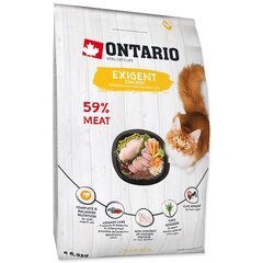 Sausā barība izvēlīgiem kaķiem ar vistu Ontario Exigent, 6,5kg cena un informācija | Sausā barība kaķiem | 220.lv